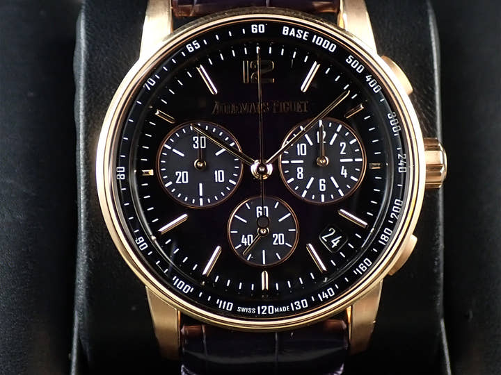 オーデマピゲ CODE 11.59 バイ オーデマ ピゲ クロノグラフ Ref.26393OR.OO.A616VE.01 ピンクゴールド パープル文字盤