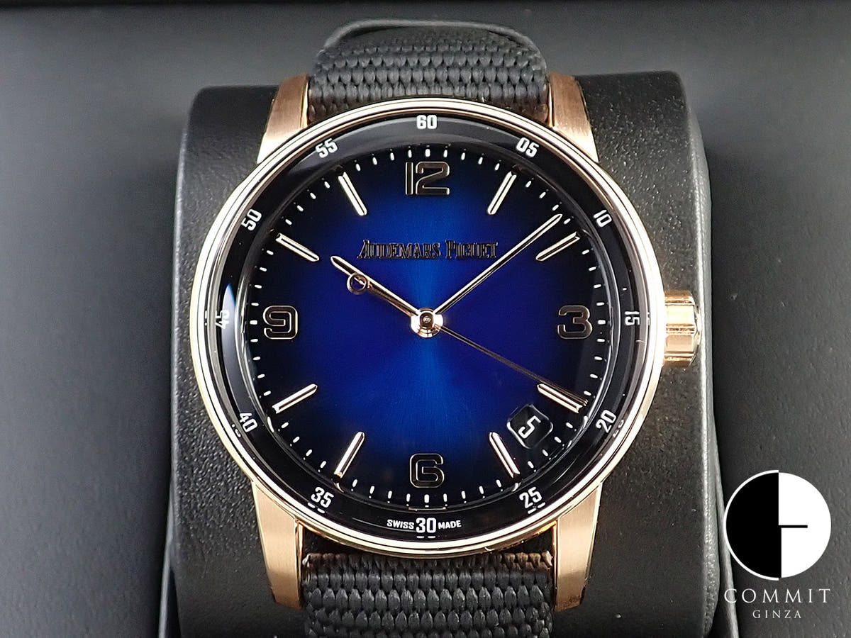 オーデマピゲ CODE 11.59 バイ オーデマ ピゲ Ref.15210OR.OO.A028CR.01 ピンクゴールド スモークブルーラッカー文字盤