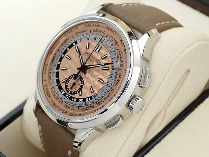 パテックフィリップ コンプリケーション ワールドタイム クロノグラフ Ref.5935A-001 ステンレススチール ローズゴールドメッキ オパーリン文字盤