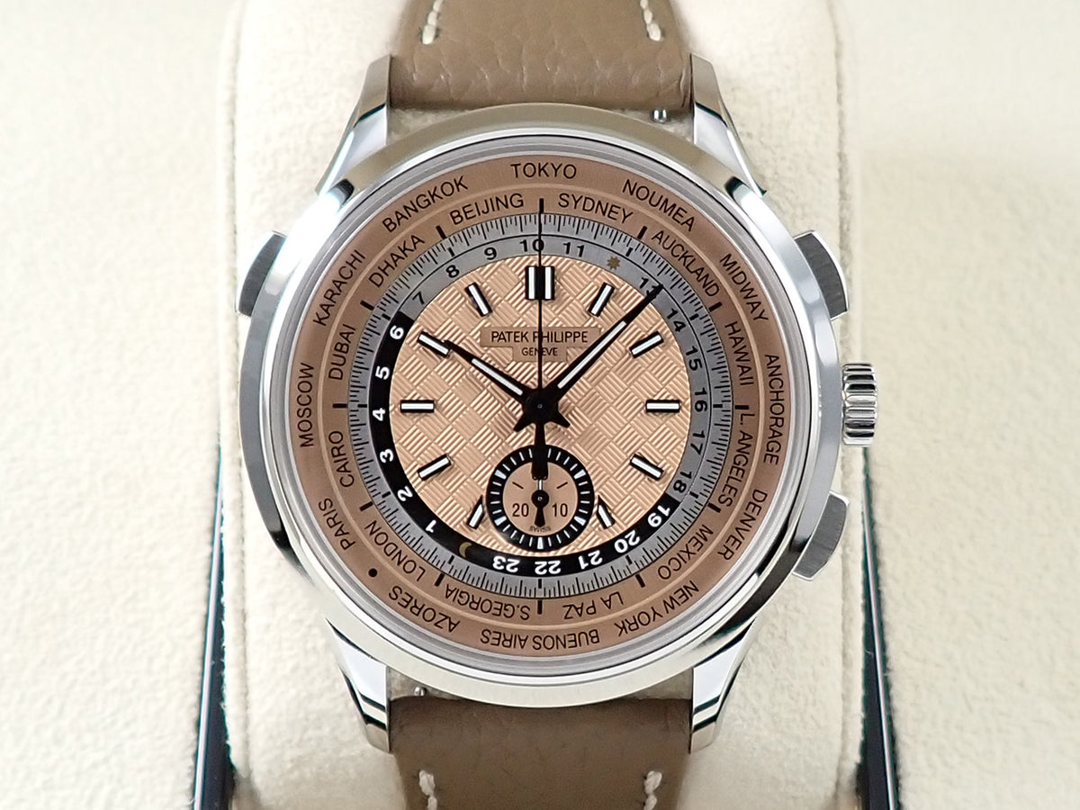 パテックフィリップ コンプリケーション ワールドタイム クロノグラフ Ref.5935A-001 ステンレススチール ローズゴールドメッキ オパーリン文字盤