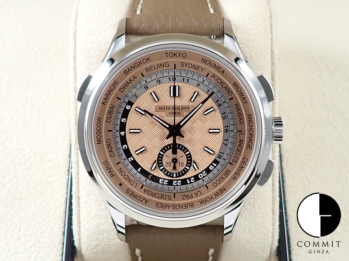 パテックフィリップ コンプリケーション ワールドタイム クロノグラフ Ref.5935A-001 ステンレススチール ローズゴールドメッキ オパーリン文字盤