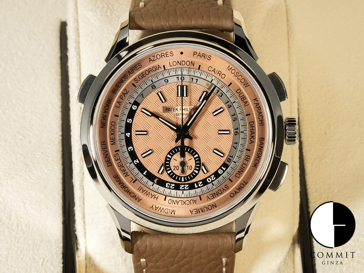 パテックフィリップ コンプリケーション ワールドタイム クロノグラフ Ref.5935A-001 ステンレススチール ローズゴールドメッキ オパーリン文字盤