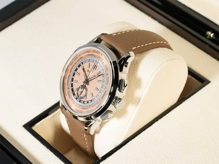 パテックフィリップ コンプリケーション ワールドタイム クロノグラフ Ref.5935A-001 ステンレススチール ローズゴールドメッキ オパーリン文字盤