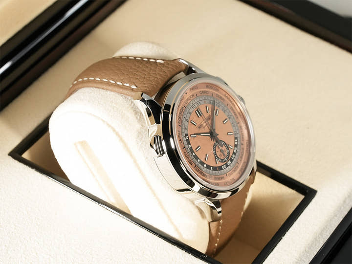 パテックフィリップ コンプリケーション ワールドタイム クロノグラフ Ref.5935A-001 ステンレススチール ローズゴールドメッキ オパーリン文字盤