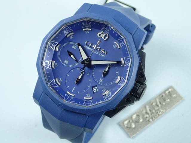 コルム アドミラルズカップ Ref.753.807.02/F373AB21 ブルー文字盤 美品 corum