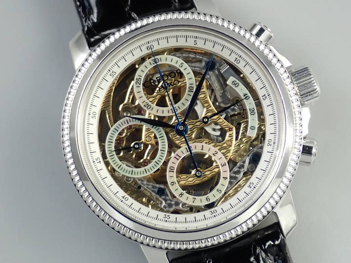 セイコー クレドール メカニカル クロノグラフ 40本限定モデル Ref.GBBL997 スケルトン&シェルインダイヤル文字盤 中古 R5VF5F20