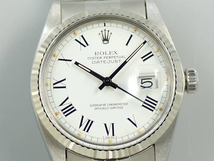 ロレックス デイトジャスト Ref.16014 ステンレススチール/ホワイトゴールド ホワイト文字盤 ジュビリーブレスレット
