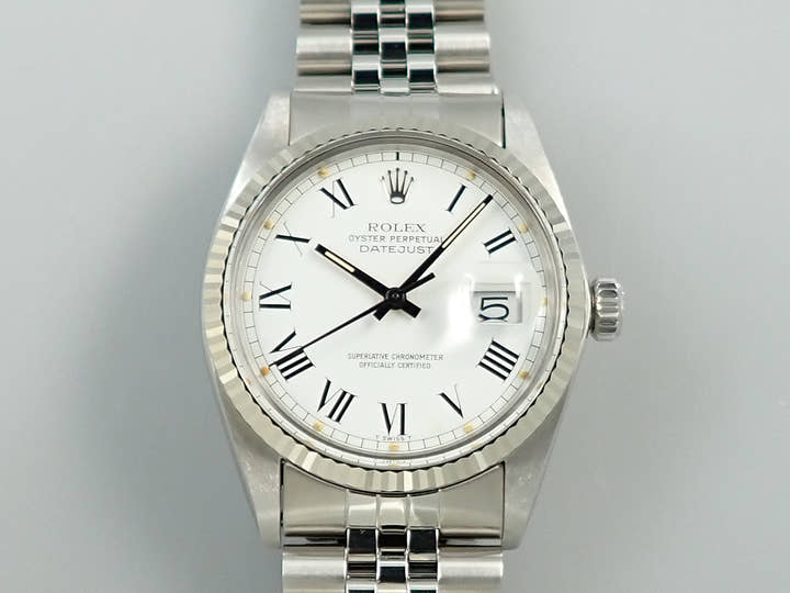 ロレックス デイトジャスト Ref.16014 ステンレススチール/ホワイトゴールド ホワイト文字盤 ジュビリーブレスレット
