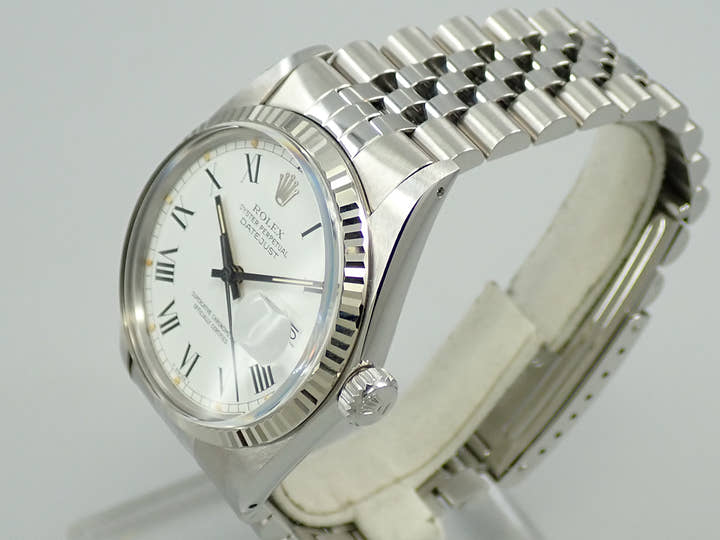 ロレックス デイトジャスト Ref.16014 ステンレススチール/ホワイトゴールド ホワイト文字盤 ジュビリーブレスレット