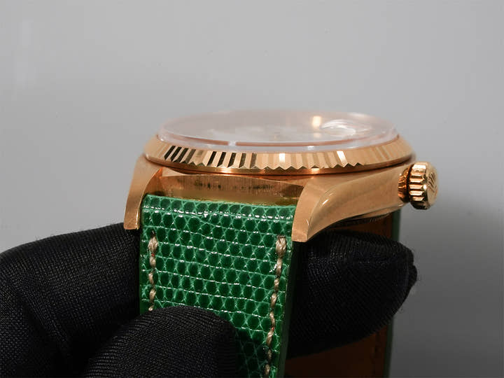 Rolex Datejust Ref. 16018 Yellow Gold White Dial Leather Strap