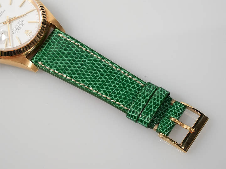 Rolex Datejust Ref. 16018 Yellow Gold White Dial Leather Strap