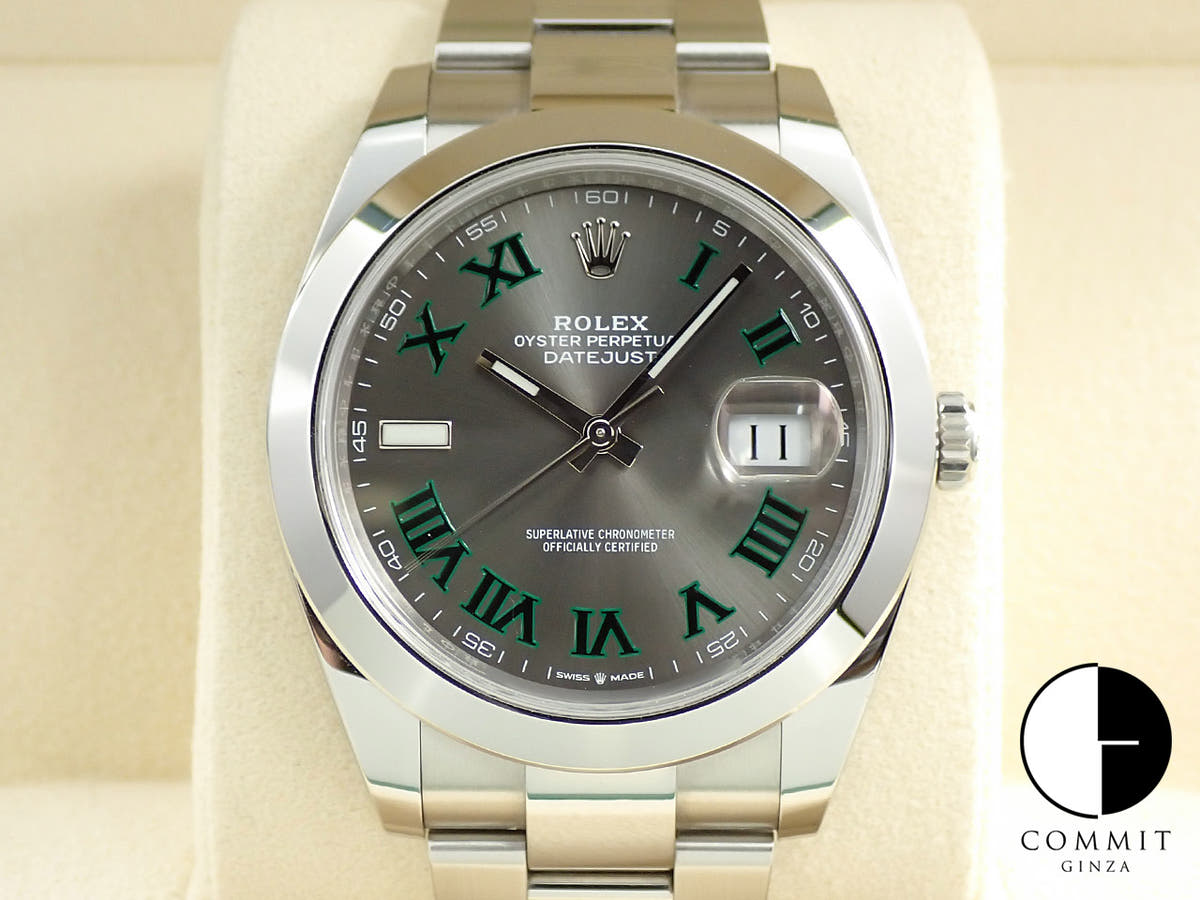 ロレックス デイトジャスト41 Ref.126300 ステンレススチール スレートローマン文字盤 オイスターブレスレット