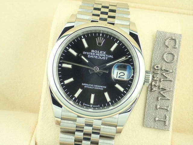 ロレックス デイトジャスト Ref.126200 ブラック文字盤 未使用 datejust-114 ジュビリーブレスレット