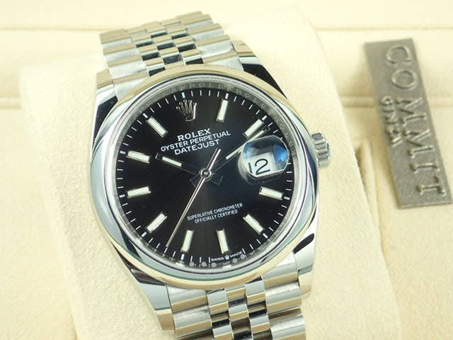 ロレックス デイトジャスト Ref.126200 ブラック文字盤 未使用 datejust-114 ジュビリーブレスレット