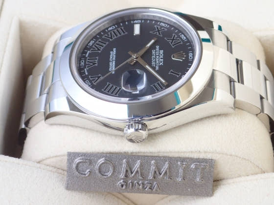 ロレックス デイトジャストII Ref.116300 ブラック文字盤 中古 datejust-11