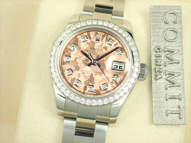 ロレックス デイトジャスト Ref.179384G ステンレススチール/ホワイトゴールド ピンククリスタル文字盤 中古 datejust-126