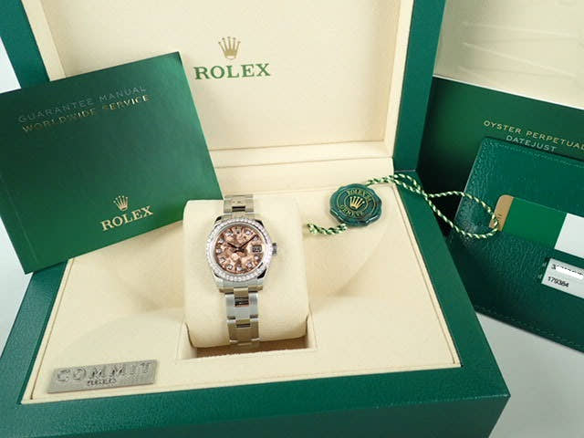 ロレックス デイトジャスト Ref.179384G ステンレススチール/ホワイトゴールド ピンククリスタル文字盤 中古 datejust-126