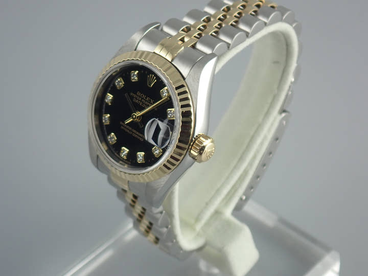 ロレックス デイトジャスト Ref.79173G ブラック文字盤 中古 datejust-135 ジュビリーブレスレット