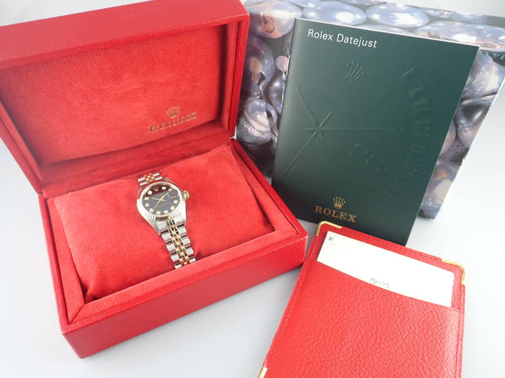 ロレックス デイトジャスト Ref.79173G ブラック文字盤 中古 datejust-135 ジュビリーブレスレット