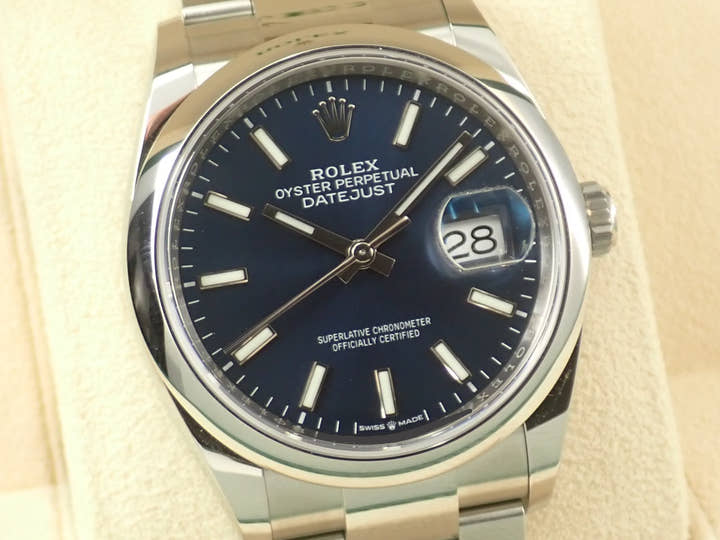 Rolex Datejust 36 Ref. 126200 Stainless Steel Bright Blue Dial
