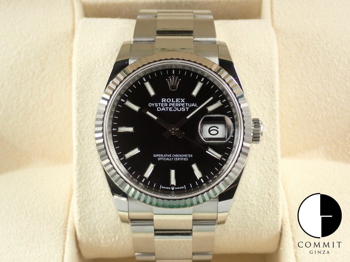 Rolex Datejust 36 Ref. 126234 Stainless Steel/White Gold Black Dial Oyster Bracelet Pre-owned 278WHPM2
