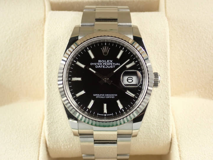 Rolex Datejust 36 Ref. 126234 Stainless Steel/White Gold Black Dial Oyster Bracelet Pre-owned 278WHPM2