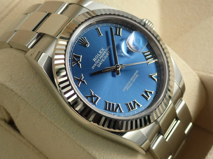 Rolex Datejust 41 Ref. 126334 Stainless Steel/White Gold Azurro Blue Dial Oyster Bracelet Pre-owned WZSY9389