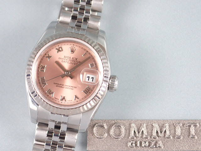 ロレックス デイトジャスト Ref.179174 ピンクローマン文字盤 中古 datejust-16 ジュビリーブレスレット