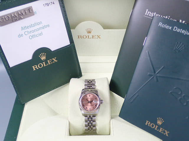 ロレックス デイトジャスト Ref.179174 ピンクローマン文字盤 中古 datejust-16 ジュビリーブレスレット