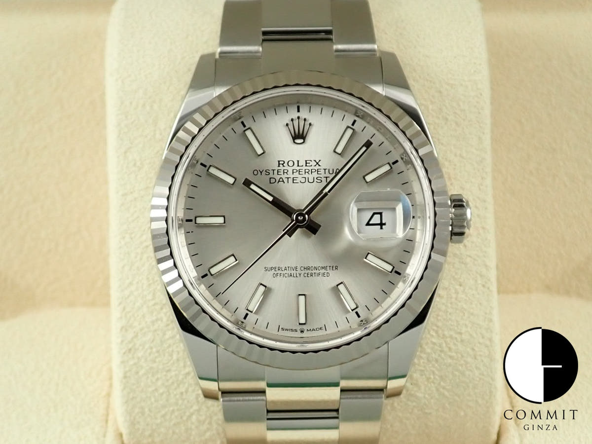 Rolex Datejust 36 Ref. 126234 Stainless Steel/White Gold Silver Dial Oyster Bracelet Pre-owned 194SSCUY