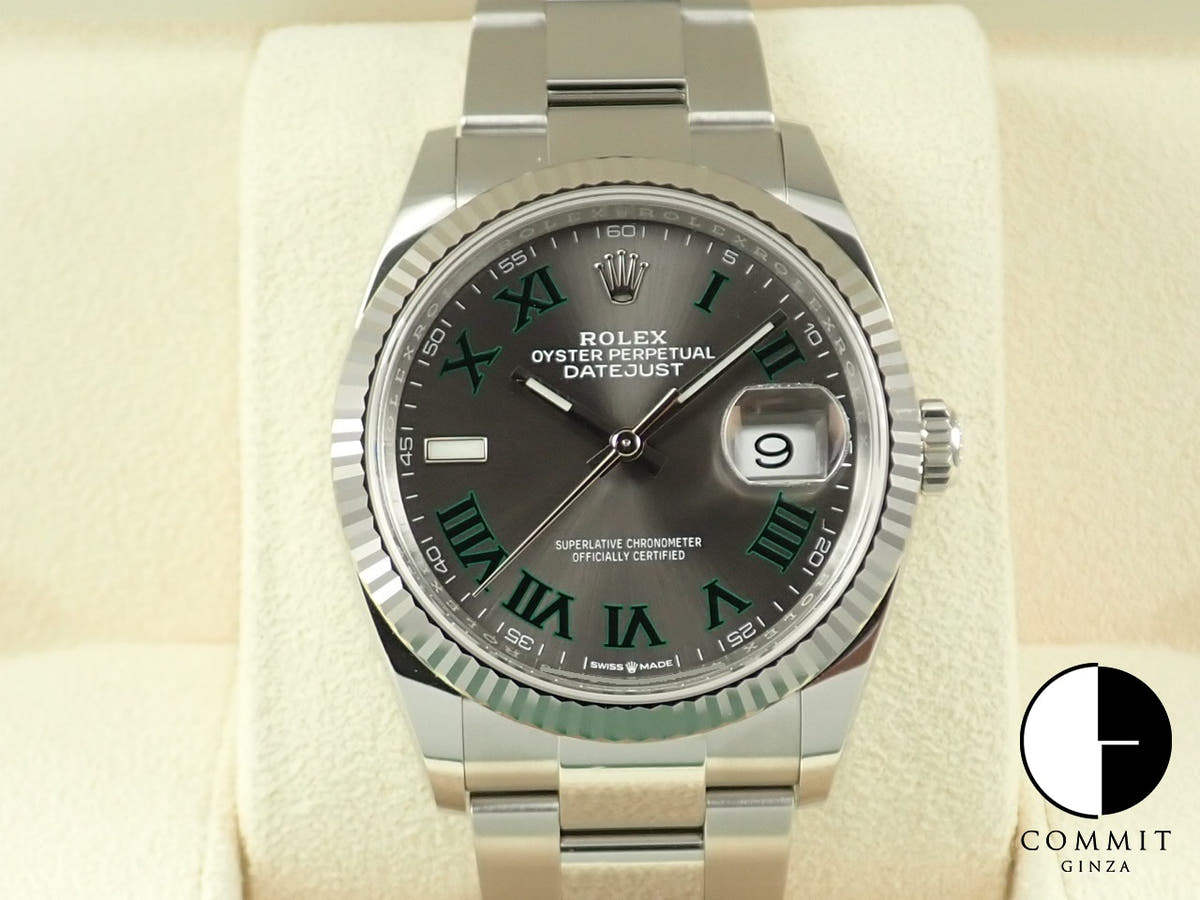 ロレックス デイトジャスト36 Ref.126234 ステンレススチール/ホワイトゴールド スレート文字盤 オイスターブレスレット