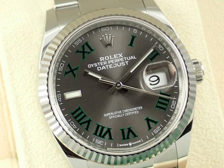 ロレックス デイトジャスト36 Ref.126234 ステンレススチール/ホワイトゴールド スレート文字盤 オイスターブレスレット