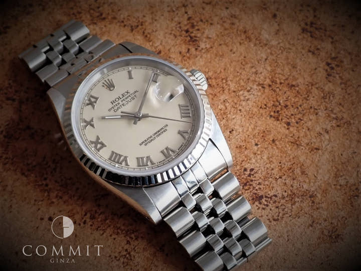 ロレックス デイトジャスト36 Ref.16234 ステンレススチール/ホワイトゴールド アイボリー文字盤 ジュビリーブレスレット