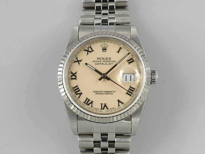 ロレックス デイトジャスト36 Ref.16234 ステンレススチール/ホワイトゴールド アイボリー文字盤 ジュビリーブレスレット