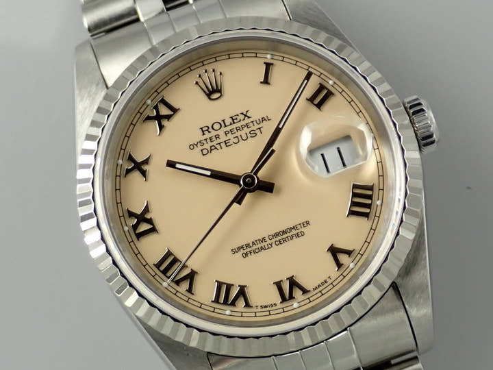 ロレックス デイトジャスト36 Ref.16234 ステンレススチール/ホワイトゴールド アイボリー文字盤 ジュビリーブレスレット