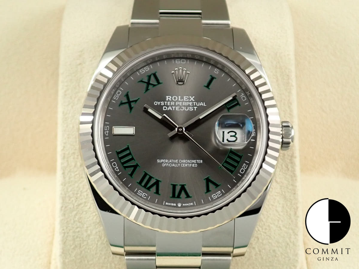 ロレックス デイトジャスト41 Ref.126334 ステンレススチール/ホワイトゴールド スレートローマン文字盤 オイスターブレスレット