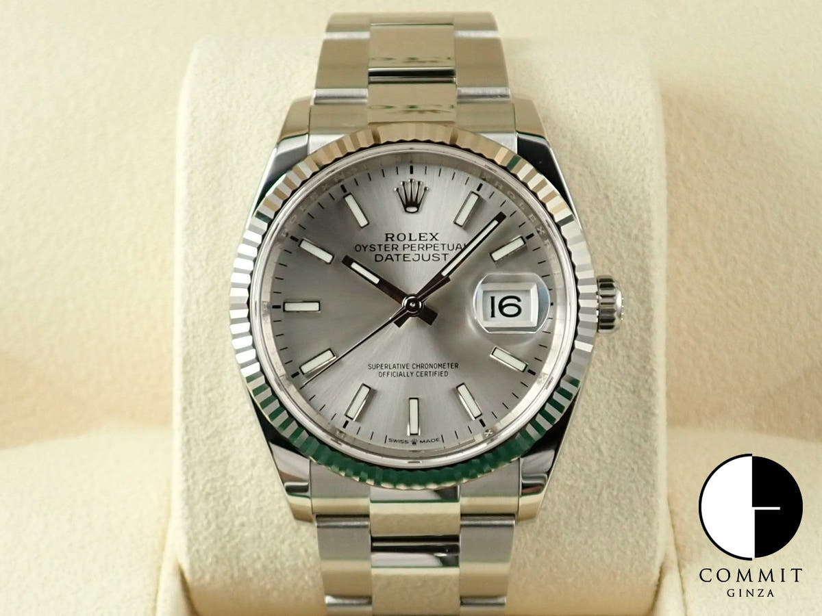 ロレックス デイトジャスト36 Ref.126234 ステンレススチール/ホワイトゴールド シルバー文字盤 オイスターブレスレット 未使用 17UHKVSL