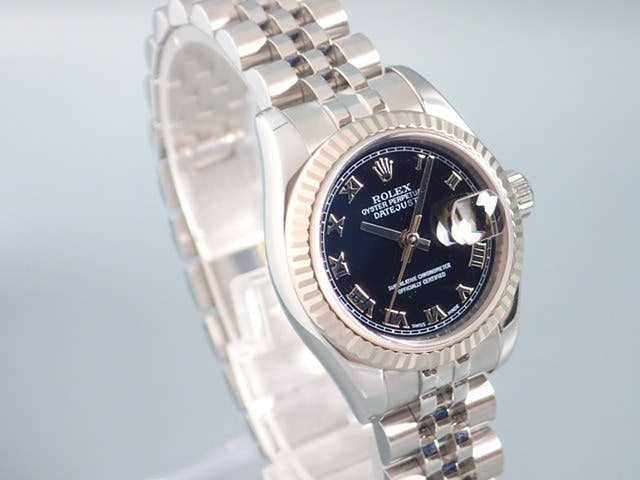 ロレックス デイトジャスト Ref.179174 ブラックローマン文字盤 中古 datejust-18 ジュビリーブレスレット