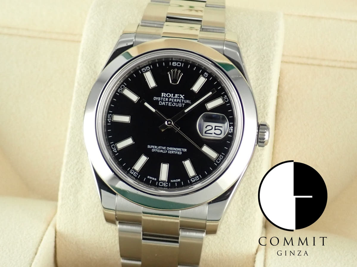 ロレックス デイトジャストII Ref.116300 ブラック文字盤 中古 datejust-182