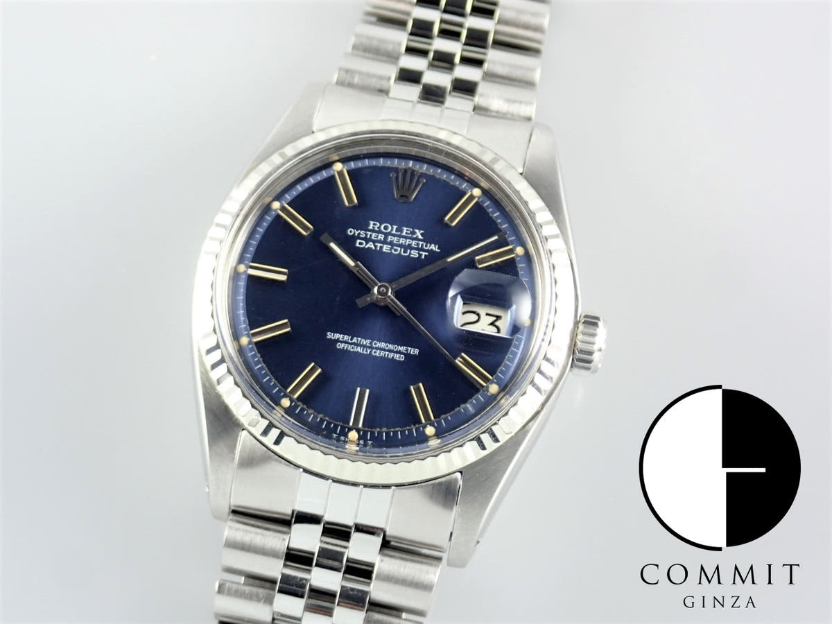 Pre-owned Rolex Datejust Ref. 1601 with blue dial and Jubilee bracelet (datejust-187).