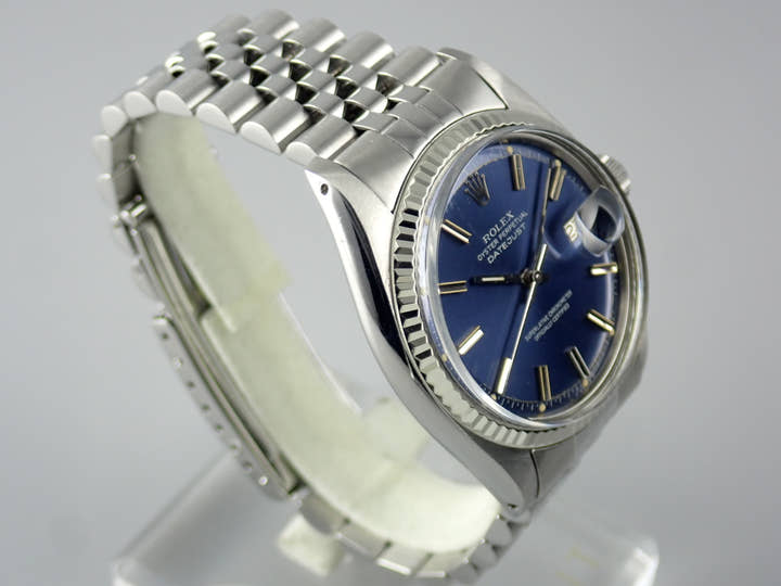 Pre-owned Rolex Datejust Ref. 1601 with blue dial and Jubilee bracelet (datejust-187).