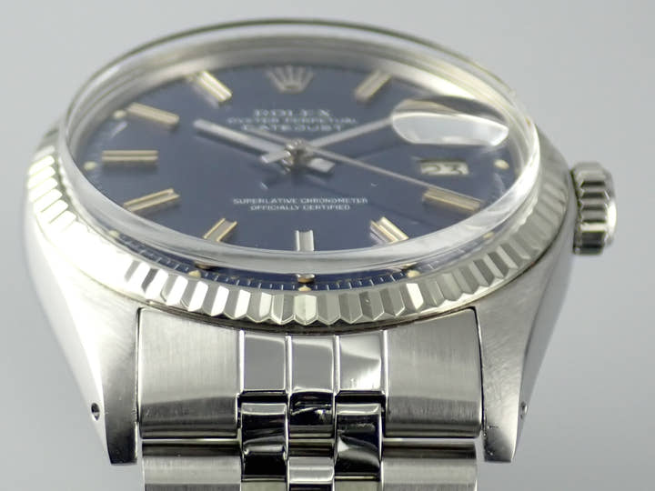 Pre-owned Rolex Datejust Ref. 1601 with blue dial and Jubilee bracelet (datejust-187).