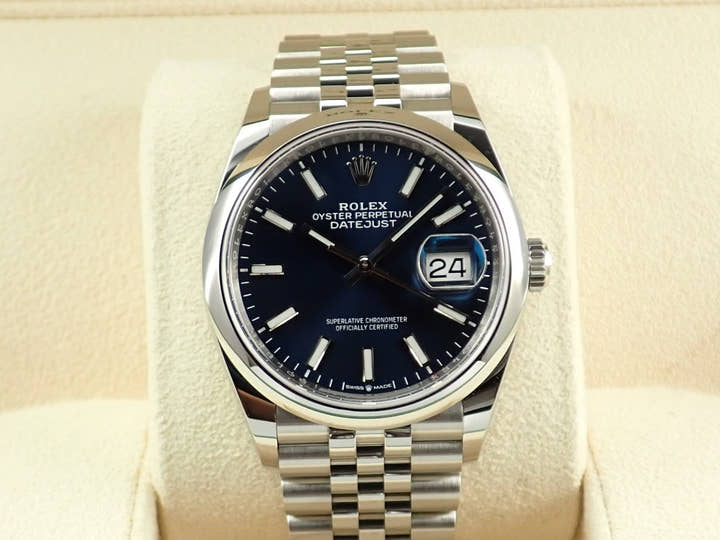 ロレックス デイトジャスト36 Ref.126200 ステンレススチール ブライトブルー文字盤 ジュビリーブレスレット