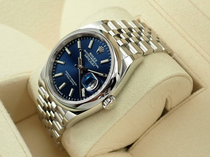 ロレックス デイトジャスト36 Ref.126200 ステンレススチール ブライトブルー文字盤 ジュビリーブレスレット