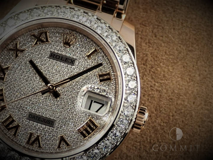 Rolex Datejust Pearlmaster Ref. 86285 Everose Gold Pave Diamond Dial