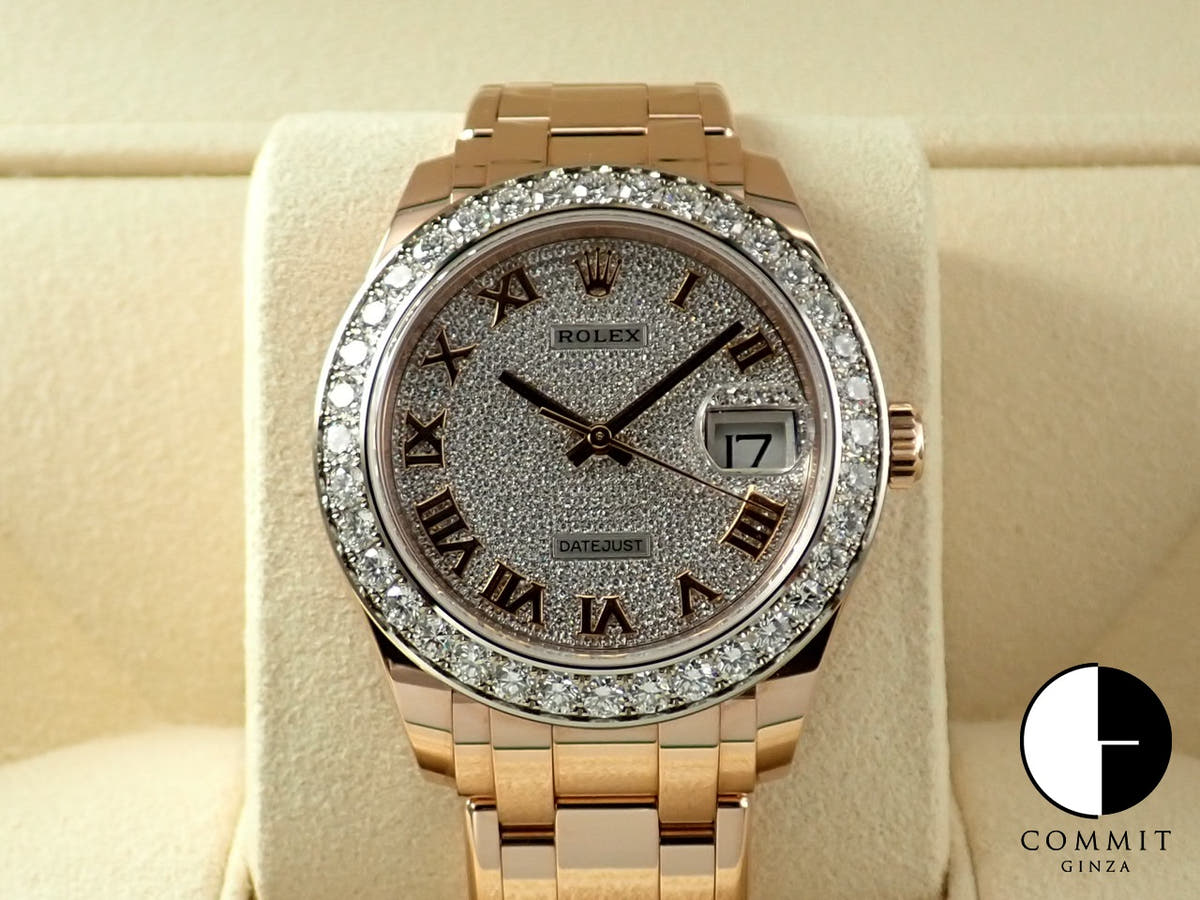 Rolex Datejust Pearlmaster Ref. 86285 Everose Gold Pave Diamond Dial
