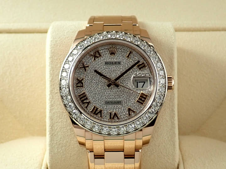 Rolex Datejust Pearlmaster Ref. 86285 Everose Gold Pave Diamond Dial