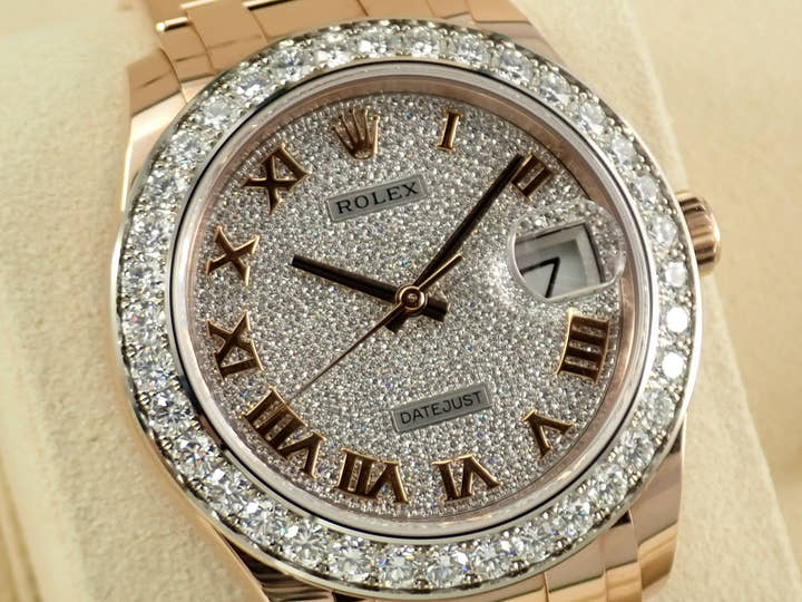 Rolex Datejust Pearlmaster Ref. 86285 Everose Gold Pave Diamond Dial
