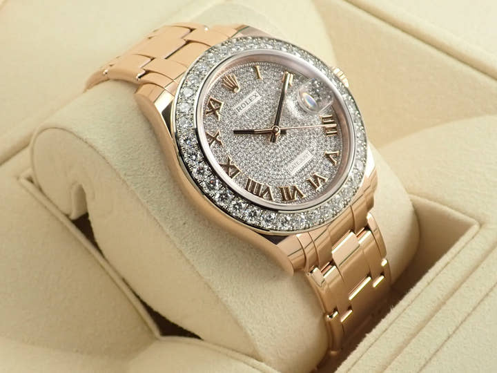 Rolex Datejust Pearlmaster Ref. 86285 Everose Gold Pave Diamond Dial