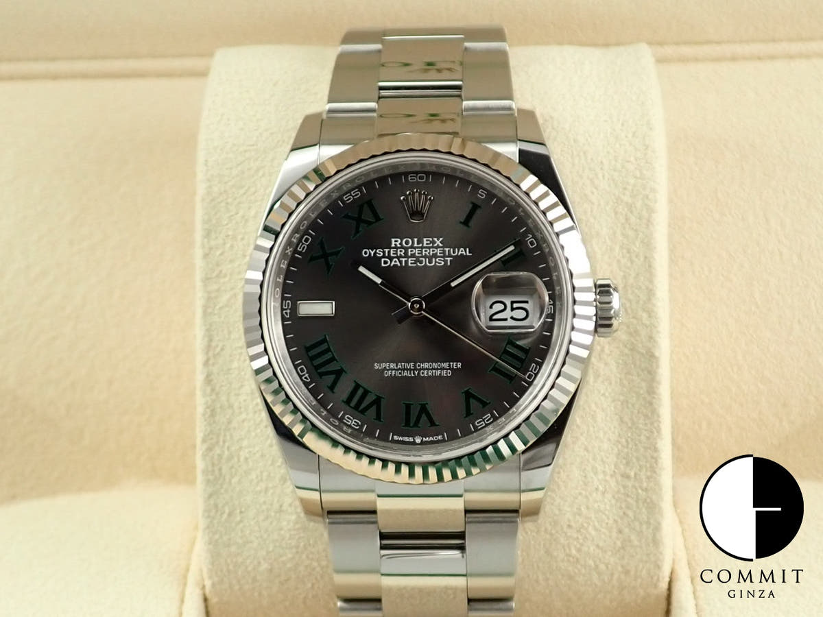 ロレックス デイトジャスト36 Ref.126234 ステンレススチール/ホワイトゴールド スレート文字盤 オイスターブレスレット